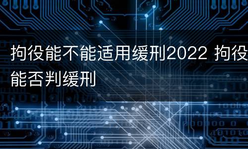拘役能不能适用缓刑2022 拘役能否判缓刑