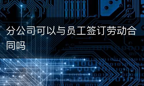 分公司可以与员工签订劳动合同吗