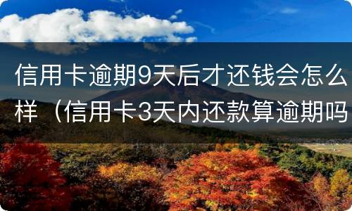 信用卡逾期9天后才还钱会怎么样（信用卡3天内还款算逾期吗）