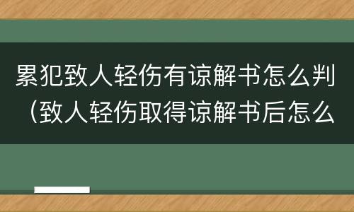 累犯致人轻伤有谅解书怎么判（致人轻伤取得谅解书后怎么判）