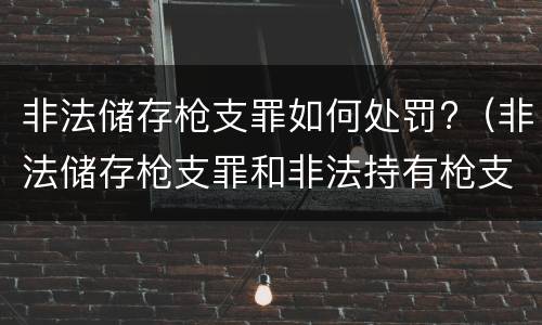 非法储存枪支罪如何处罚?（非法储存枪支罪和非法持有枪支罪）