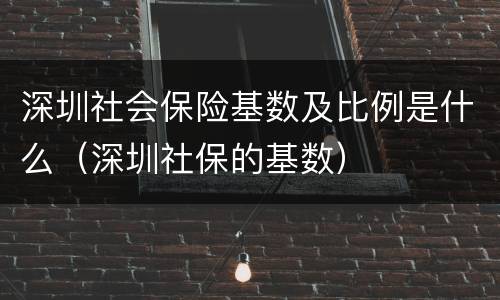 深圳社会保险基数及比例是什么（深圳社保的基数）