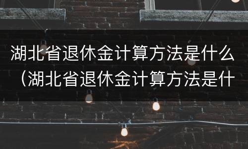 湖北省退休金计算方法是什么（湖北省退休金计算方法是什么样的）