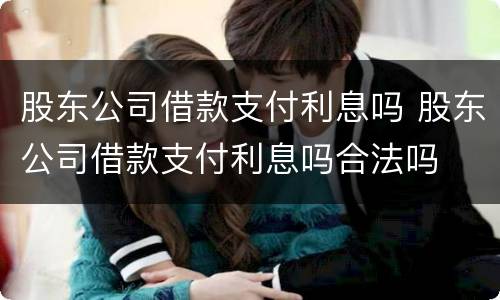 股东公司借款支付利息吗 股东公司借款支付利息吗合法吗