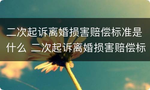 二次起诉离婚损害赔偿标准是什么 二次起诉离婚损害赔偿标准是什么呢