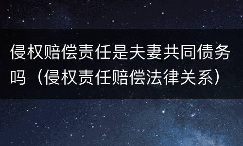 侵权赔偿责任是夫妻共同债务吗（侵权责任赔偿法律关系）