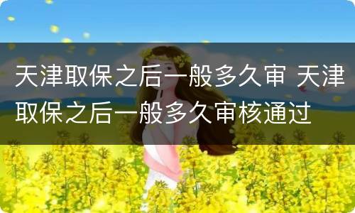 天津取保之后一般多久审 天津取保之后一般多久审核通过