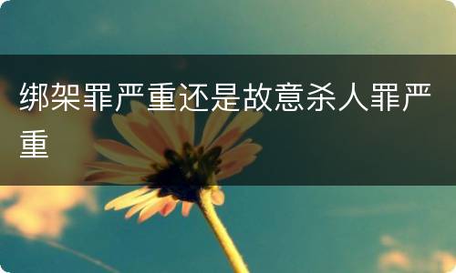 绑架罪严重还是故意杀人罪严重