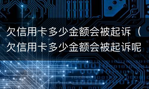 欠信用卡多少金额会被起诉（欠信用卡多少金额会被起诉呢）