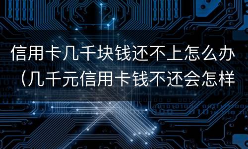 信用卡几千块钱还不上怎么办（几千元信用卡钱不还会怎样）