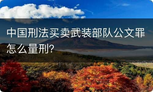 中国刑法买卖武装部队公文罪怎么量刑？