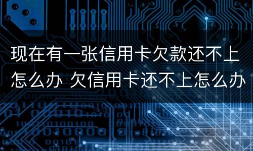 现在有一张信用卡欠款还不上怎么办 欠信用卡还不上怎么办会有哪些后果