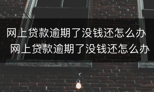 网上贷款逾期了没钱还怎么办 网上贷款逾期了没钱还怎么办会找上门来吗
