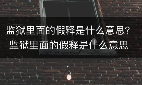 监狱里面的假释是什么意思？ 监狱里面的假释是什么意思