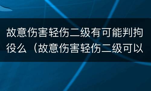 故意伤害轻伤二级有可能判拘役么（故意伤害轻伤二级可以判缓刑吗）