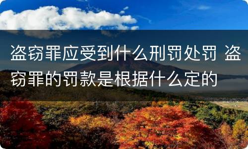 盗窃罪应受到什么刑罚处罚 盗窃罪的罚款是根据什么定的