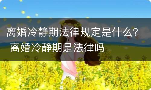 离婚冷静期法律规定是什么？ 离婚冷静期是法律吗