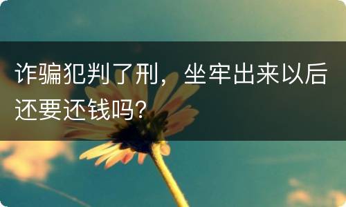 诈骗犯判了刑，坐牢出来以后还要还钱吗？