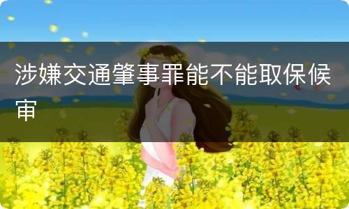 涉嫌交通肇事罪能不能取保候审