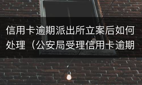 信用卡逾期派出所立案后如何处理（公安局受理信用卡逾期案件吗）