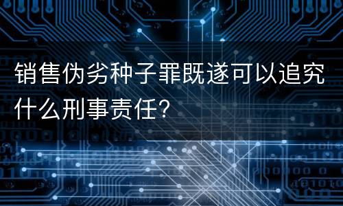 销售伪劣种子罪既遂可以追究什么刑事责任?