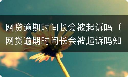 网贷逾期时间长会被起诉吗（网贷逾期时间长会被起诉吗知乎）
