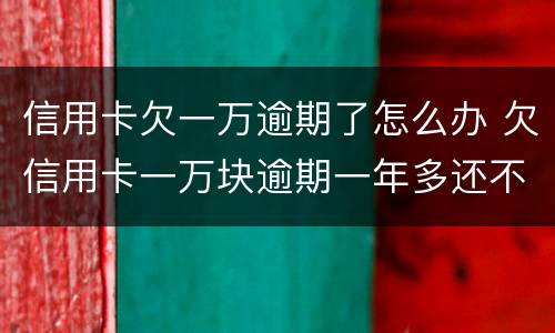 信用卡欠一万逾期了怎么办 欠信用卡一万块逾期一年多还不上怎么办