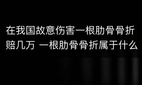 在我国故意伤害一根肋骨骨折赔几万 一根肋骨骨折属于什么伤害,能赔偿多少钱