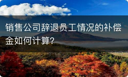 销售公司辞退员工情况的补偿金如何计算？