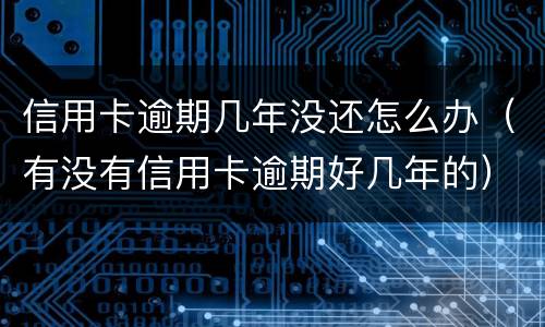 信用卡逾期几年没还怎么办（有没有信用卡逾期好几年的）