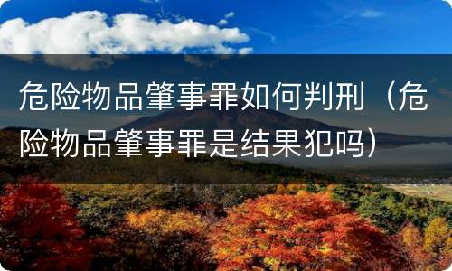 危险物品肇事罪如何判刑（危险物品肇事罪是结果犯吗）
