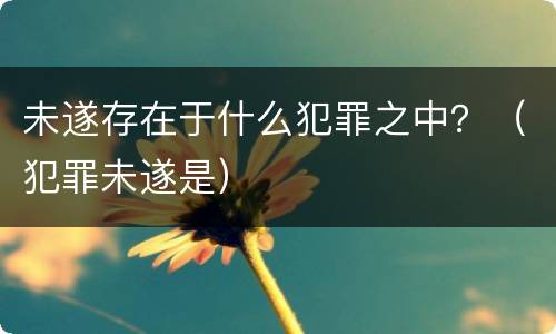 未遂存在于什么犯罪之中？（犯罪未遂是）