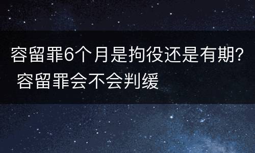 容留罪6个月是拘役还是有期？ 容留罪会不会判缓