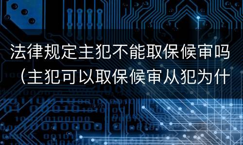 法律规定主犯不能取保候审吗（主犯可以取保候审从犯为什么不行呢）