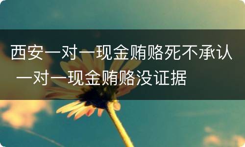 西安一对一现金贿赂死不承认 一对一现金贿赂没证据