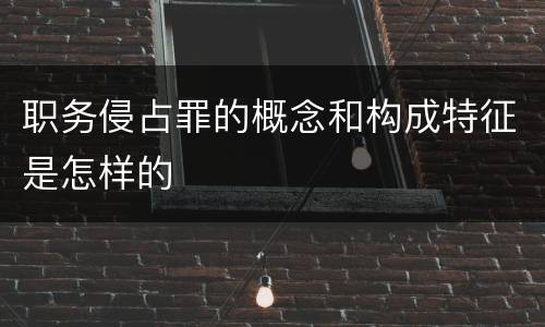 职务侵占罪的概念和构成特征是怎样的