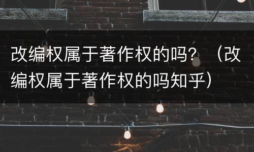 改编权属于著作权的吗？（改编权属于著作权的吗知乎）
