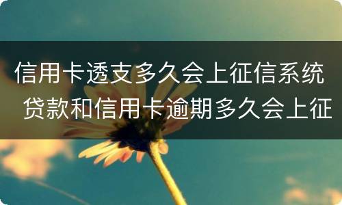 信用卡透支多久会上征信系统 贷款和信用卡逾期多久会上征信