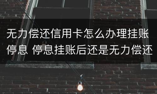 无力偿还信用卡怎么办理挂账停息 停息挂账后还是无力偿还