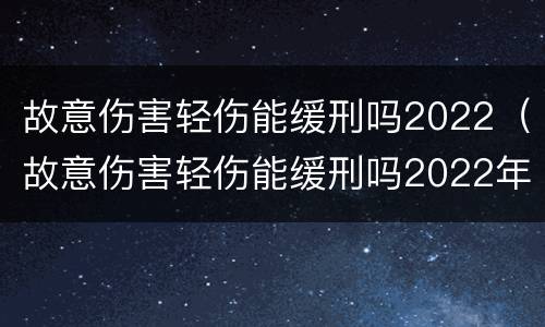 故意伤害轻伤能缓刑吗2022（故意伤害轻伤能缓刑吗2022年8月）