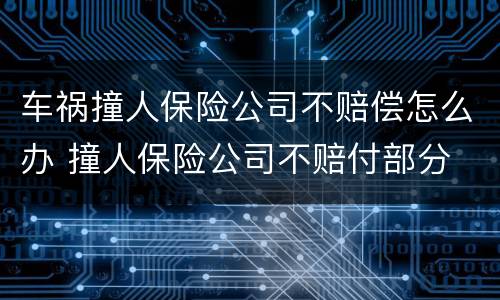 车祸撞人保险公司不赔偿怎么办 撞人保险公司不赔付部分