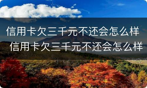 信用卡欠三千元不还会怎么样 信用卡欠三千元不还会怎么样吗