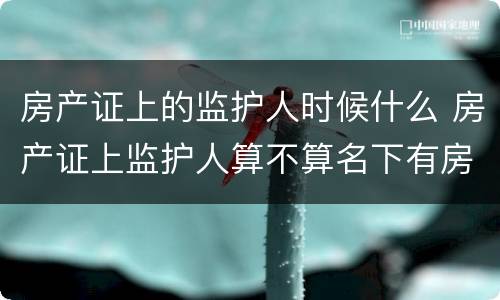 房产证上的监护人时候什么 房产证上监护人算不算名下有房产