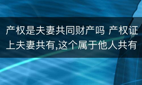 产权是夫妻共同财产吗 产权证上夫妻共有,这个属于他人共有吗