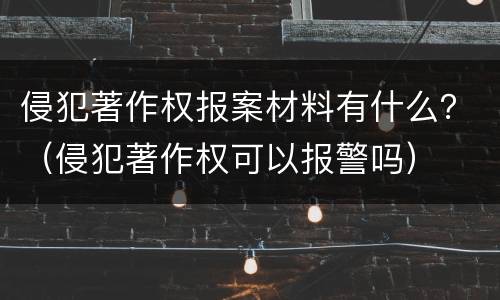 侵犯著作权报案材料有什么？（侵犯著作权可以报警吗）