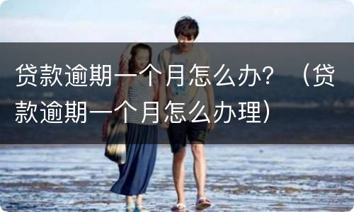 贷款逾期一个月怎么办？（贷款逾期一个月怎么办理）