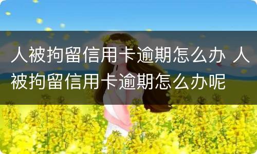 人被拘留信用卡逾期怎么办 人被拘留信用卡逾期怎么办呢