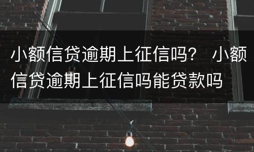 小额信贷逾期上征信吗？ 小额信贷逾期上征信吗能贷款吗