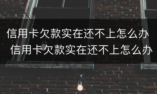信用卡欠款实在还不上怎么办 信用卡欠款实在还不上怎么办呢