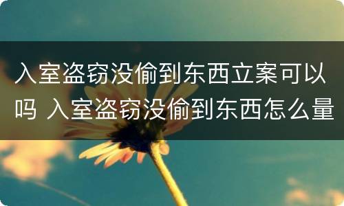 入室盗窃没偷到东西立案可以吗 入室盗窃没偷到东西怎么量刑